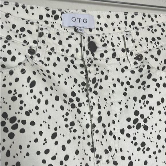 OTG HIGH-RISE WIDE LEG  CROPPED ANIMAL‎ PRINT DENIM SIZE 8 - Picture 4 of 8